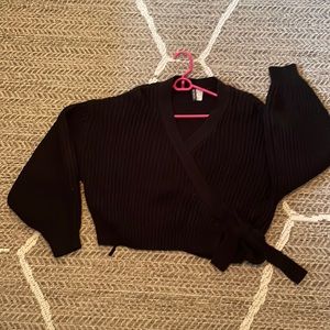 FINAL SALE!!! $5 Divided size large black tie sweater